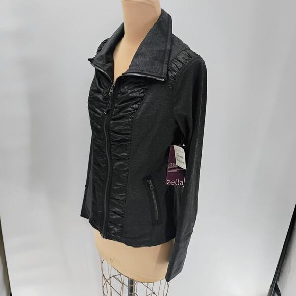 New with tags Zella Womens Black Active Jacket Size Medium M Mixed Media - Picture 9 of 16